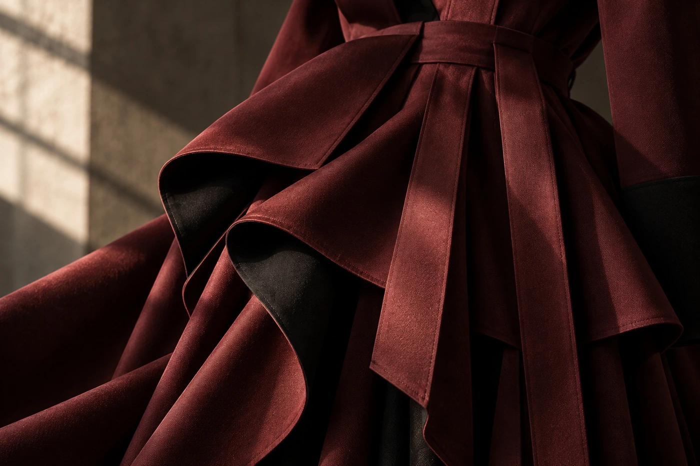 Close study of woven fabric and its surface construction.